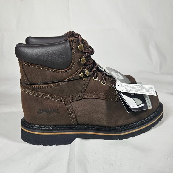Laredo Brown Ruf Rider Steel Toe Lace Up Boots Men\'s Size 8.5 66344 main image 9